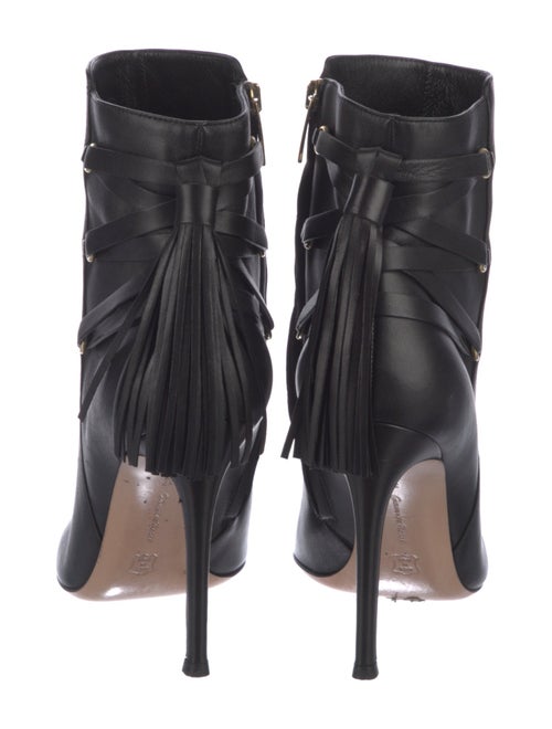 Gianvito Rossi Leather Fringe Trim Accent Lace-Up Boots