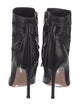 Gianvito Rossi Leather Fringe Trim Accent Lace-Up Boots