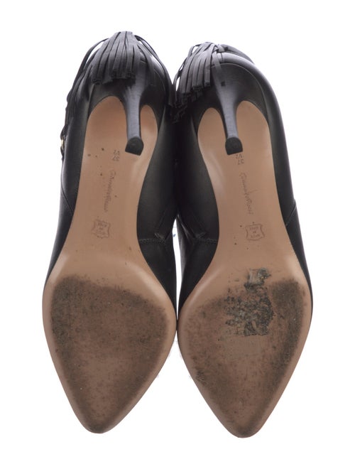 Gianvito Rossi Leather Fringe Trim Accent Lace-Up Boots