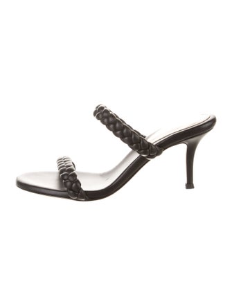 Gianvito Rossi Leather Braided Accents Slides