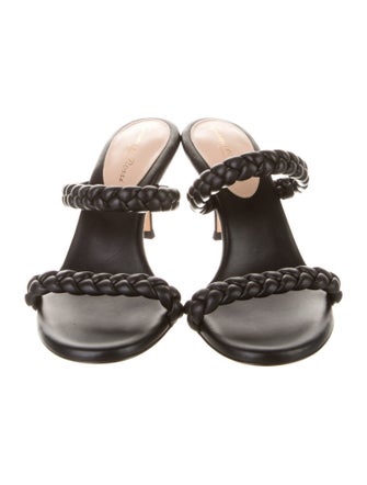 Gianvito Rossi Leather Braided Accents Slides