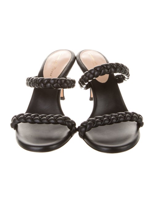 Gianvito Rossi Leather Braided Accents Slides