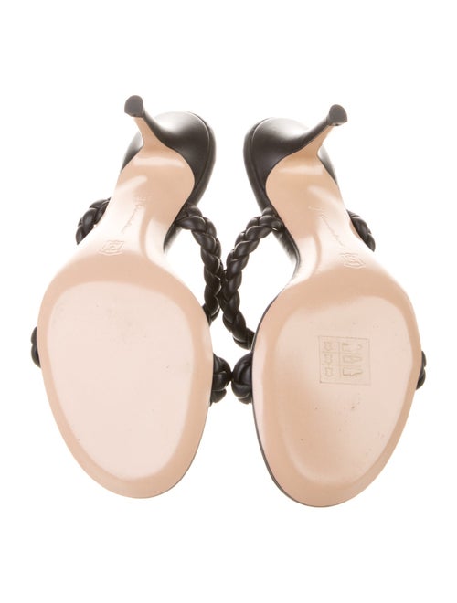 Gianvito Rossi Leather Braided Accents Slides