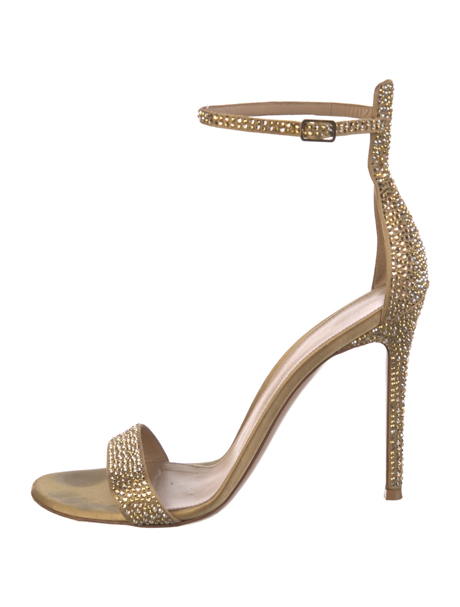 Gianvito Rossi Satin Crystal Embellishments Sandals