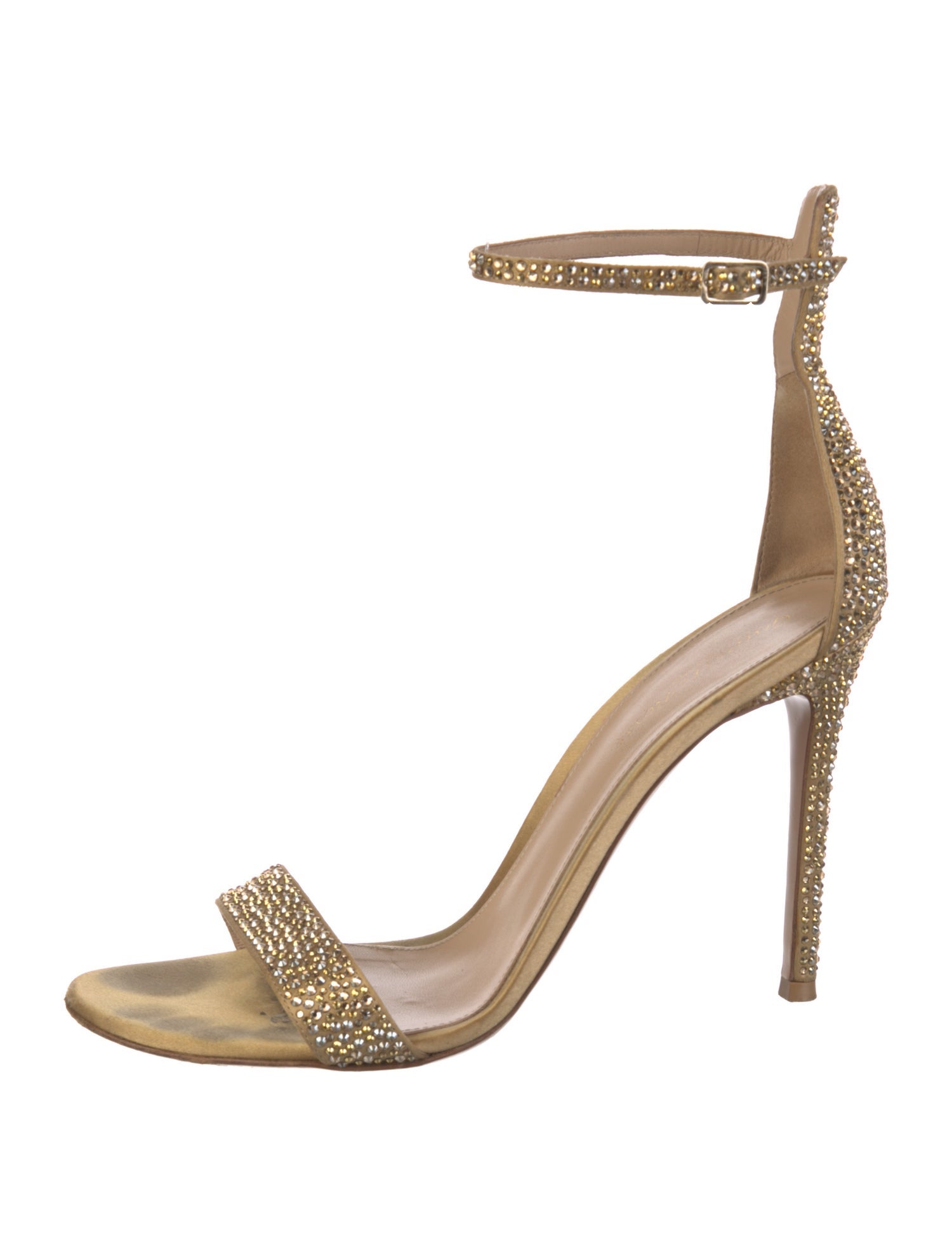 Gianvito Rossi Satin Crystal Embellishments Sandals