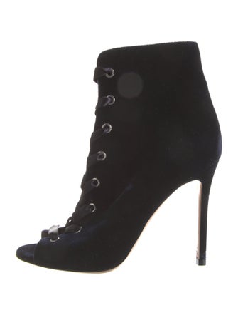 Gianvito Rossi Velvet Lace-Up Boots