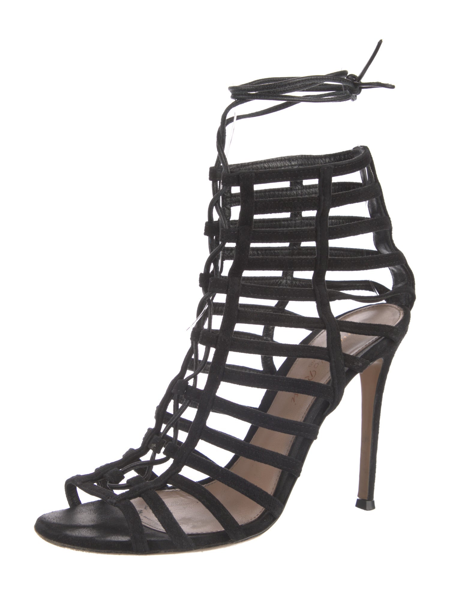 Gianvito Rossi Suede Cutout Accent Gladiator Sandals