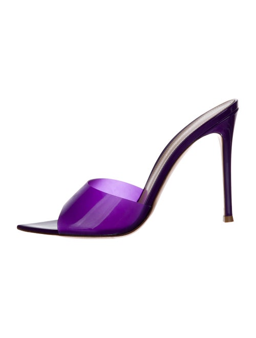 Gianvito Rossi Patent Leather Colorblock Pattern Slides