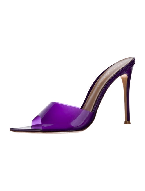 Gianvito Rossi Patent Leather Colorblock Pattern Slides