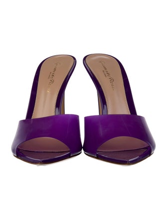 Gianvito Rossi Patent Leather Colorblock Pattern Slides