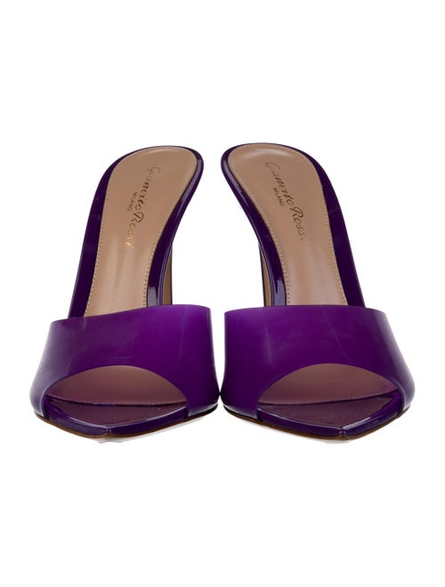 Gianvito Rossi Patent Leather Colorblock Pattern Slides