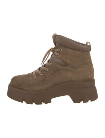 Gianvito Rossi Suede Lace-Up Boots