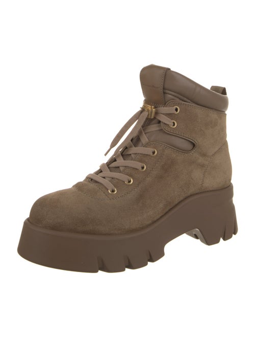Gianvito Rossi Suede Lace-Up Boots