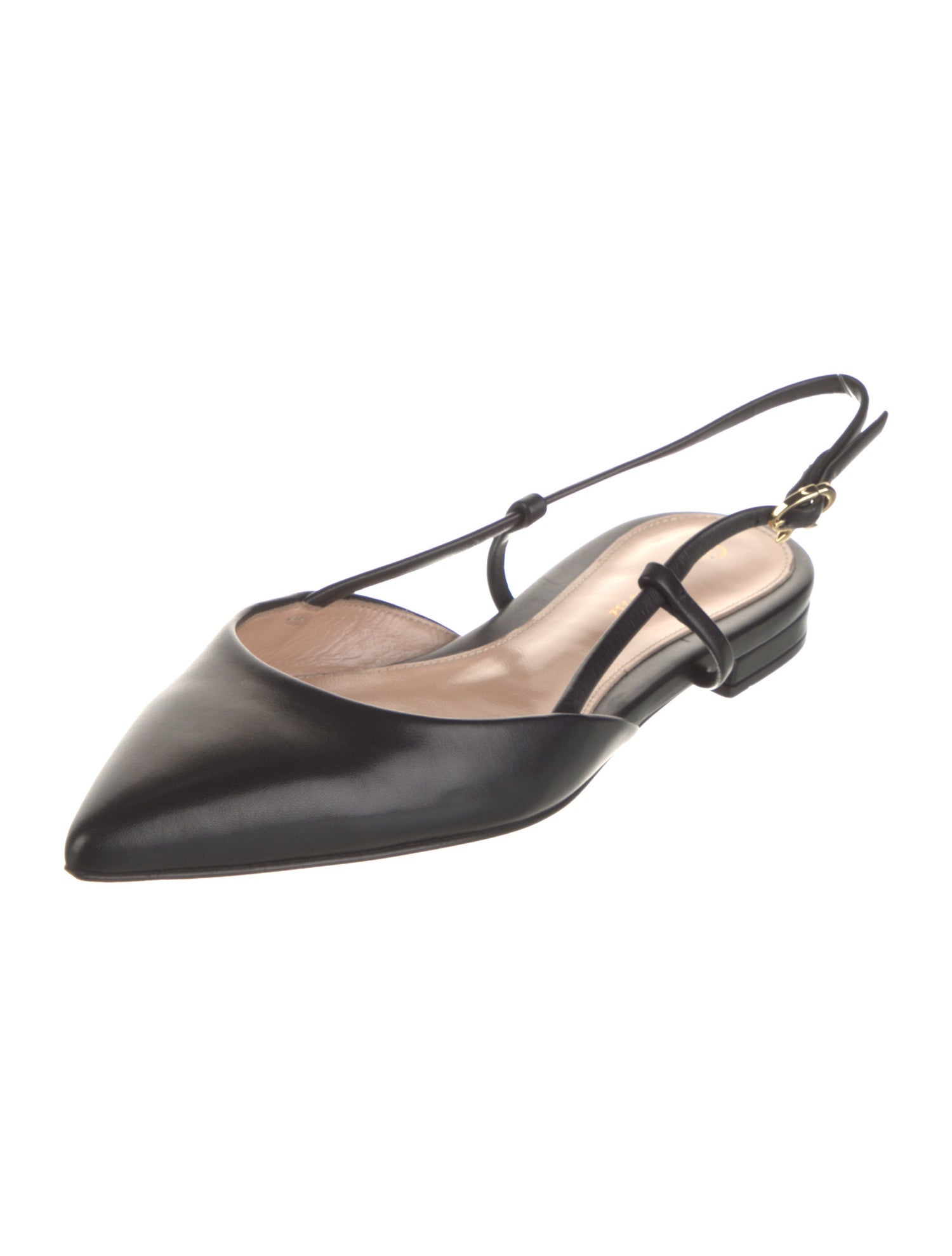 Gianvito Rossi Leather Slingback Flats