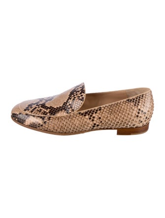 Gianvito Rossi Snakeskin Animal Print Loafers