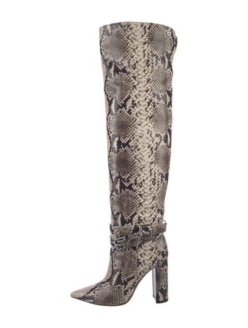 Gianvito Rossi Embossed Leather Animal Print Boots