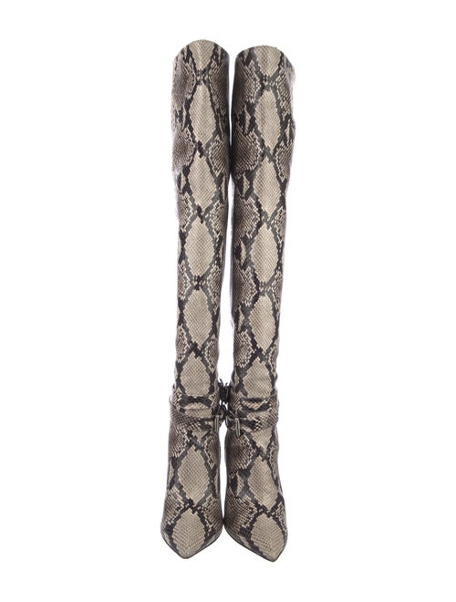 Gianvito Rossi Embossed Leather Animal Print Boots