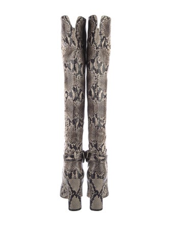 Gianvito Rossi Embossed Leather Animal Print Boots