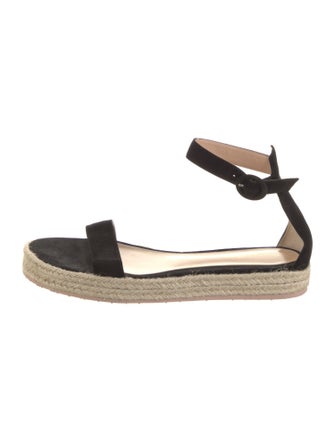 Gianvito Rossi Suede Braided Accents Espadrilles