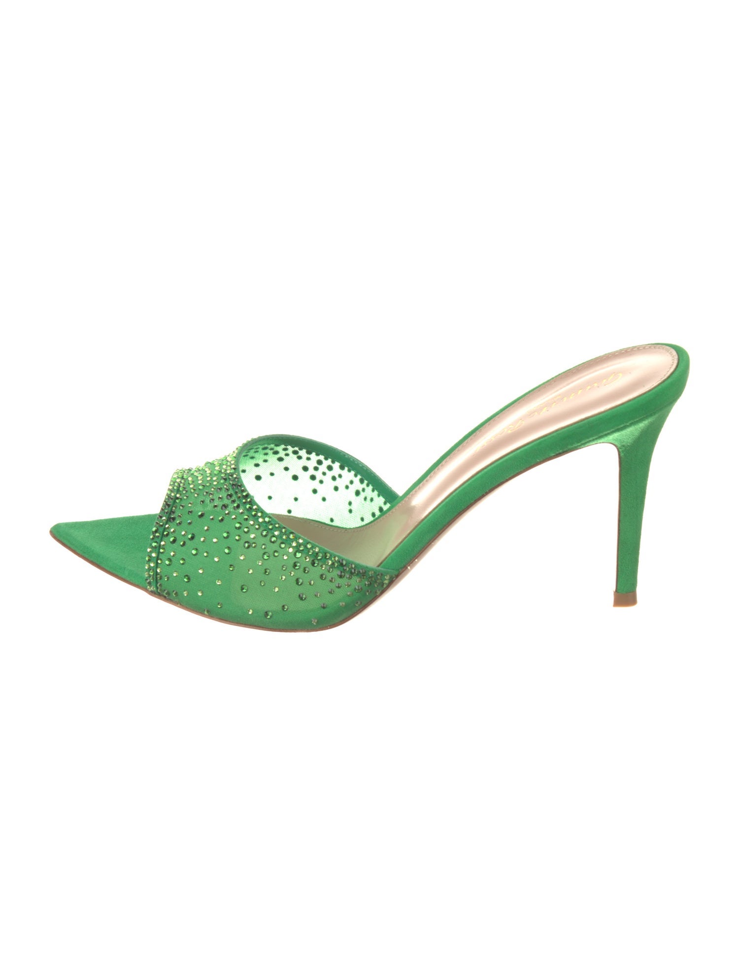 Gianvito Rossi Mesh Crystal Embellishments Slides