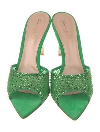 Gianvito Rossi Mesh Crystal Embellishments Slides