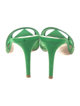 Gianvito Rossi Mesh Crystal Embellishments Slides