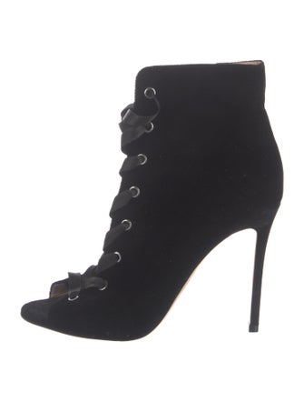 Gianvito Rossi Velvet Lace-Up Boots