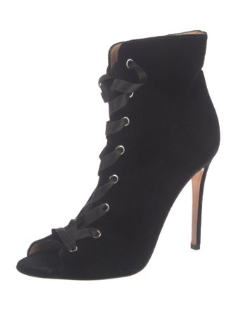 Gianvito Rossi Velvet Lace-Up Boots