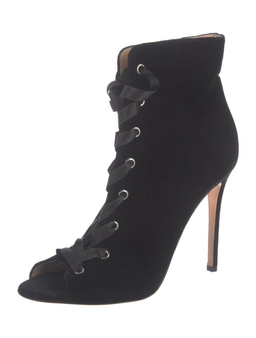 Gianvito Rossi Velvet Lace-Up Boots