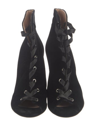 Gianvito Rossi Velvet Lace-Up Boots