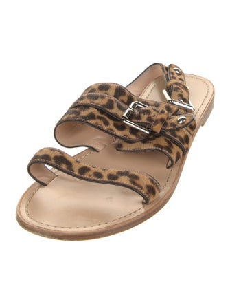 Gianvito Rossi Ponyhair Animal Print Slides