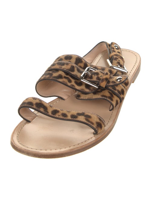 Gianvito Rossi Ponyhair Animal Print Slides