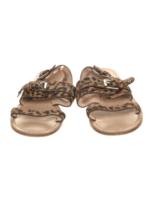 Gianvito Rossi Ponyhair Animal Print Slides