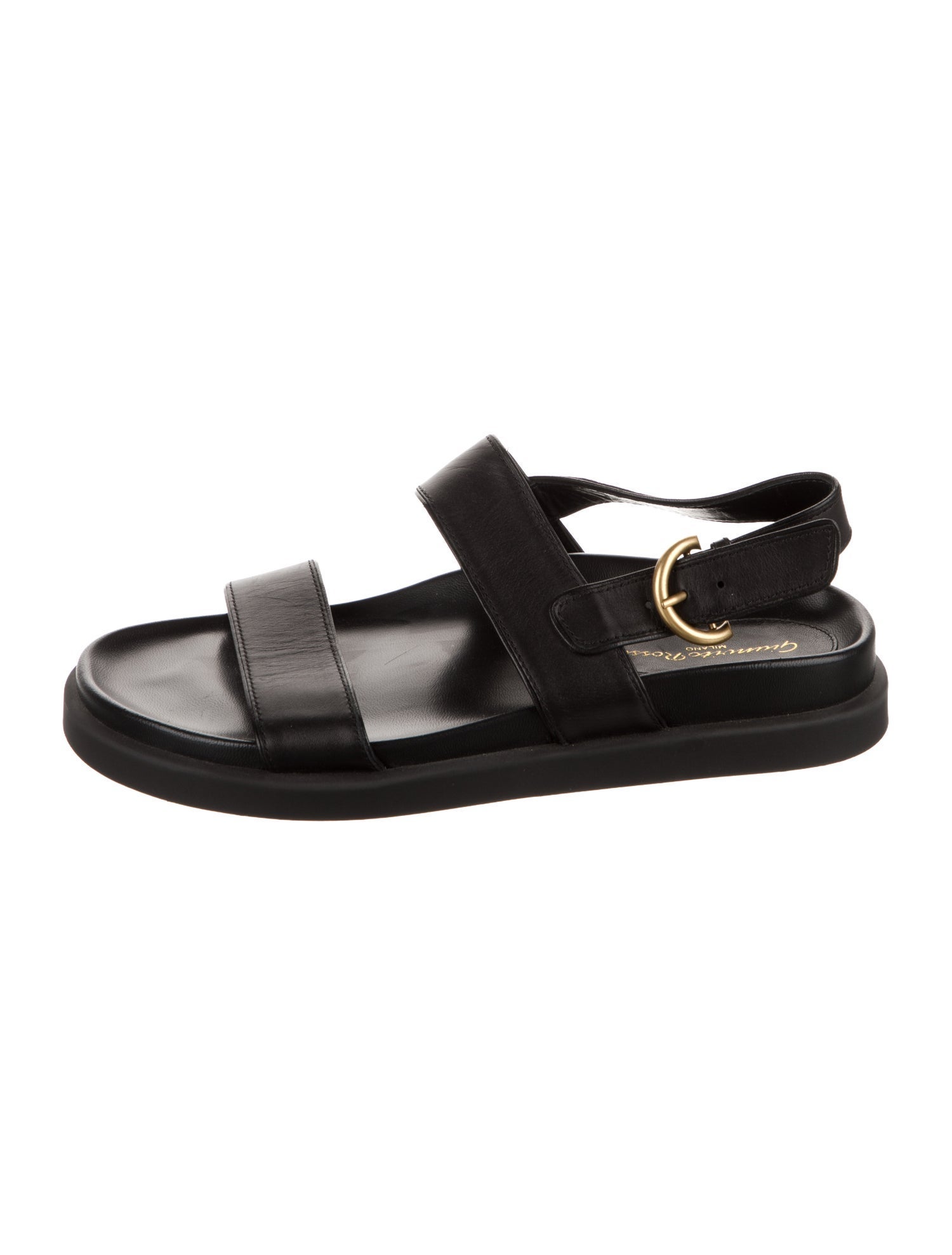 Salvatore Ferragamo Patent Leather Slides - Black Sandals