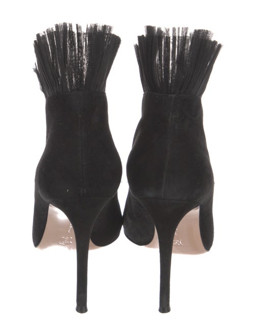Gianvito Rossi Suede Ruffle Embellishment Lace-Up Boots