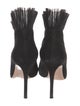 Gianvito Rossi Suede Ruffle Embellishment Lace-Up Boots