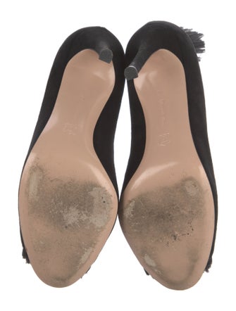 Gianvito Rossi Suede Ruffle Embellishment Lace-Up Boots