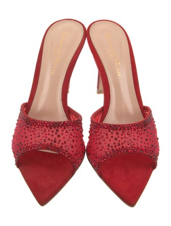 Gianvito Rossi Mesh Crystal Embellishments Slides