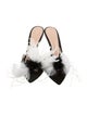 Gianvito Rossi Feather Trim Slides