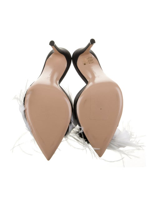 Gianvito Rossi Feather Trim Slides