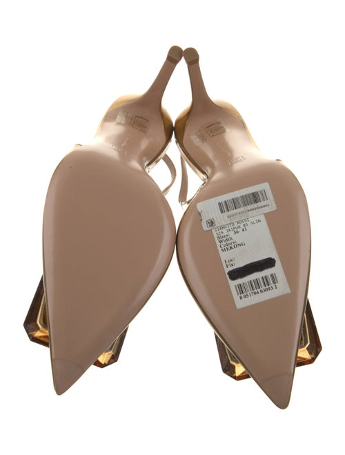 Gianvito Rossi Patent Leather Crystal Embellishments Slingback Pumps