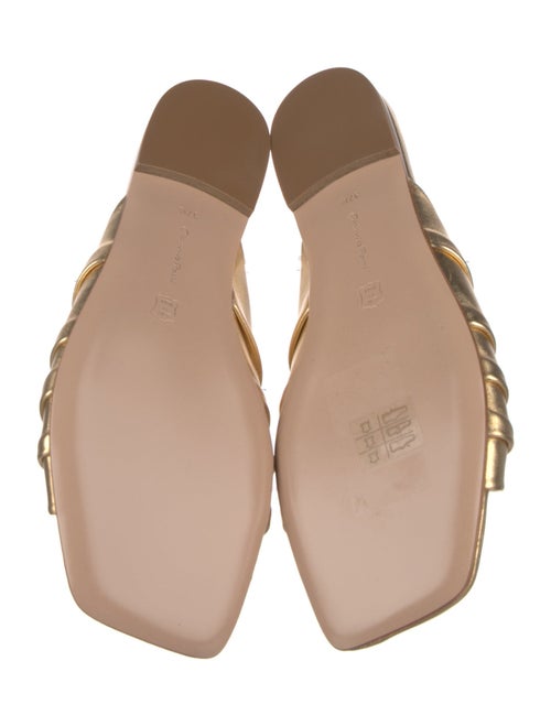 Gianvito Rossi Leather Pleated Accents Slides