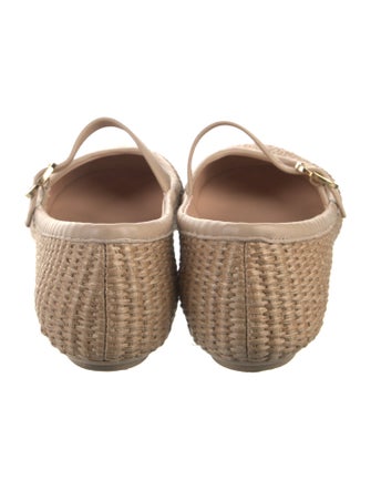 Gianvito Rossi Raffia Mary Jane Flats