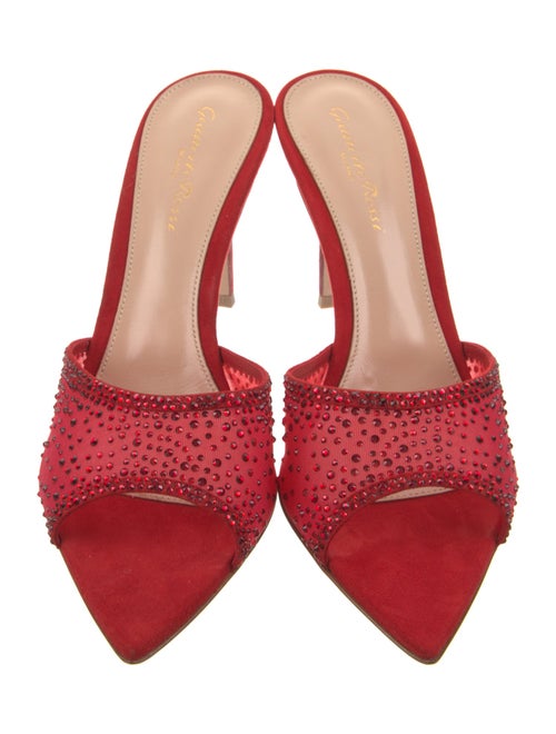 Gianvito Rossi Mesh Crystal Embellishments Slides