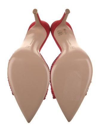 Gianvito Rossi Mesh Crystal Embellishments Slides