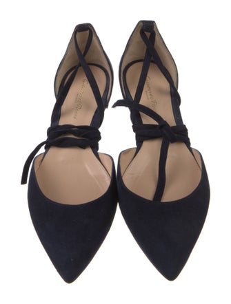 Gianvito Rossi Suede D'Orsay Flats