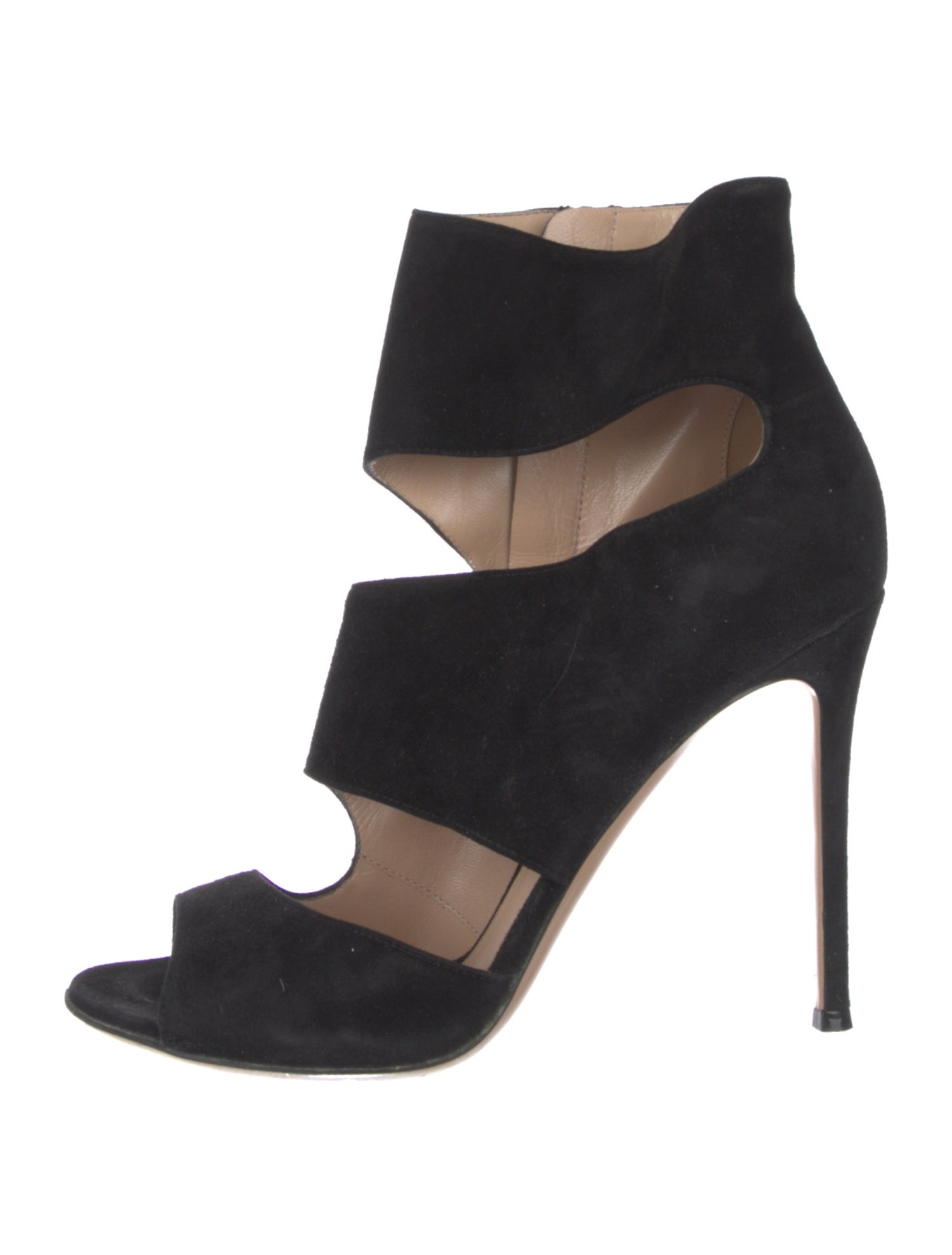 Gianvito Rossi Suede Cutout Accent Sandals