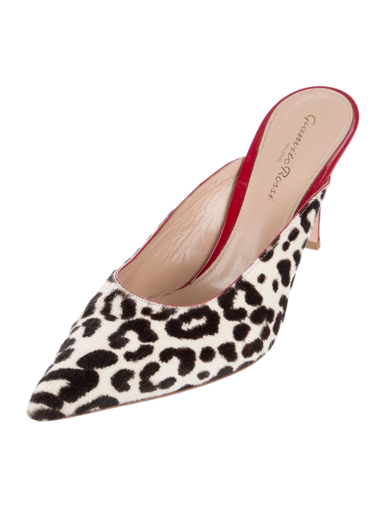 Gianvito Rossi Ponyhair Animal Print Mules