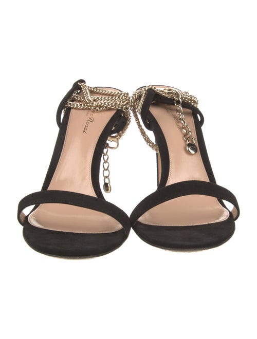 Gianvito Rossi Suede Chain-Link Accents Sandals