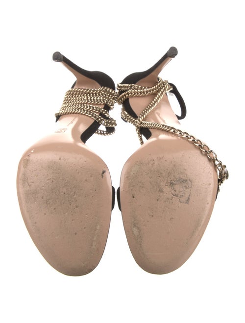 Gianvito Rossi Suede Chain-Link Accents Sandals
